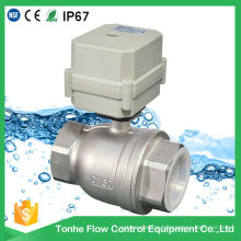 Dn50 2 Way 2 Inch DC12/24V Control Ss304 Stainless Steel Electric Motorized Ball Valve